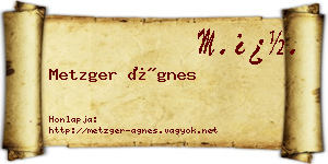 Metzger Ágnes névjegykártya