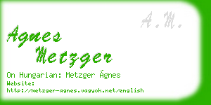 agnes metzger business card